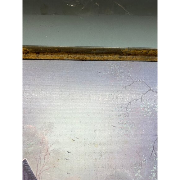 vintage tv trays  set of 4  tray top painting  farmhouse  barn mailbox  READ - Picture 9 of 16